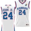 KJ Adams Jr Jersey #24 Kansas Jayhawks NIL College Basketball Lightweight White