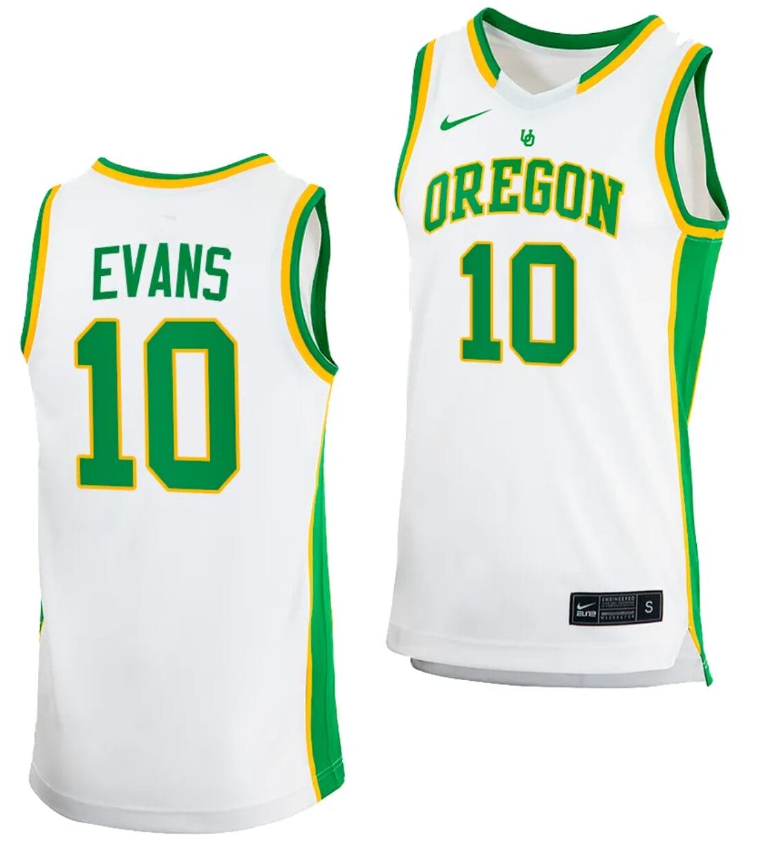 Kwame Evans Jersey #10 Oregon Ducks 2023-24 College Basketball Uniform White