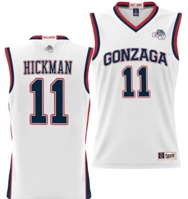 Nolan Hickman Jersey #11 Gonzaga Bulldogs NIL College Basketball Lightweight White