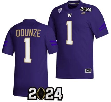 Rome Odunze Jersey #1 Washington Huskies 2024 College Football Playoff National Championship Purple
