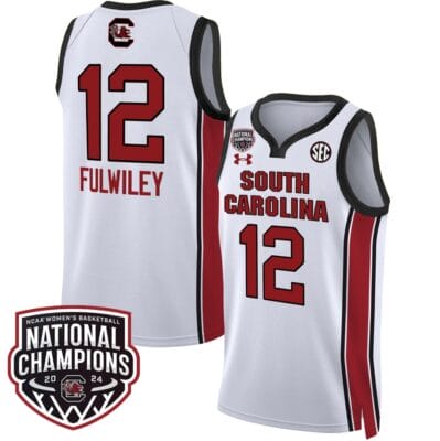 MiLaysia Fulwiley Jersey #12 South Carolina Gamecocks Basketball 2024 National Champions All Stitched White