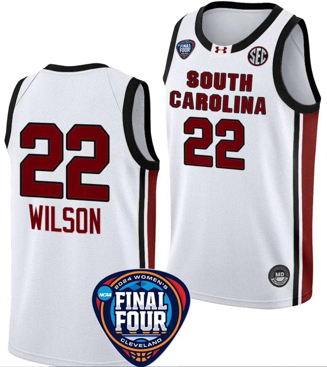 Aja Wilson Jersey #22 South Carolina Gamecocks Basketball 2024 NCAA March Madness Final Four White