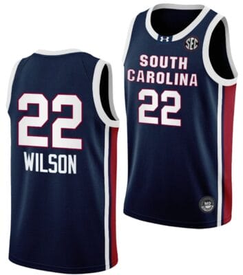 A'ja Wilson Jersey #22 South Carolina Gamecocks College Basketball 2023-24 Away Navy