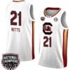 Chloe Kitts Jersey #21 South Carolina Gamecocks 2024 NCAA Basketball National Champions White Yellow