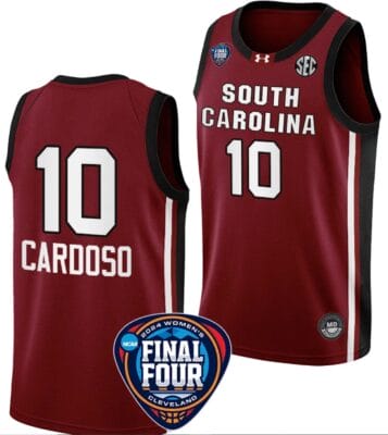 Kamilla Cardoso Jersey #10 South Carolina Gamecocks Basketball 2024 NCAA March Madness Final Four Garnet