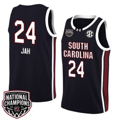 Sahnya Jah Jersey #24 South Carolina Gamecocks 2024 NCAA Basketball National Champions Black