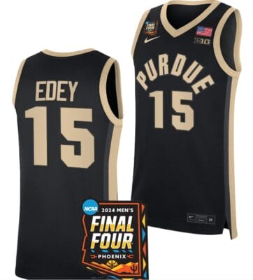 Zach Edey Jersey #15 Purdue Boilermakers 2024 NCAA March Madness Final Four Basketball Black