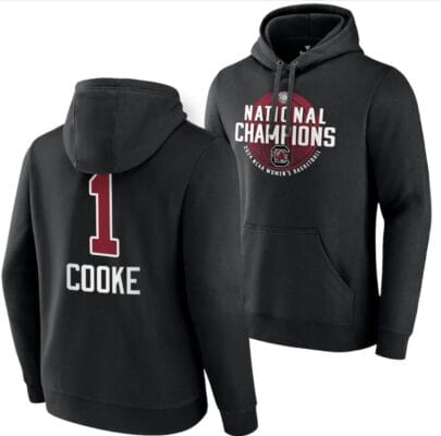 Zia Cooke Hoodie #1 South Carolina Gamecocks 2024 NCAA Basketball National Champions Pullover Locker Room Black