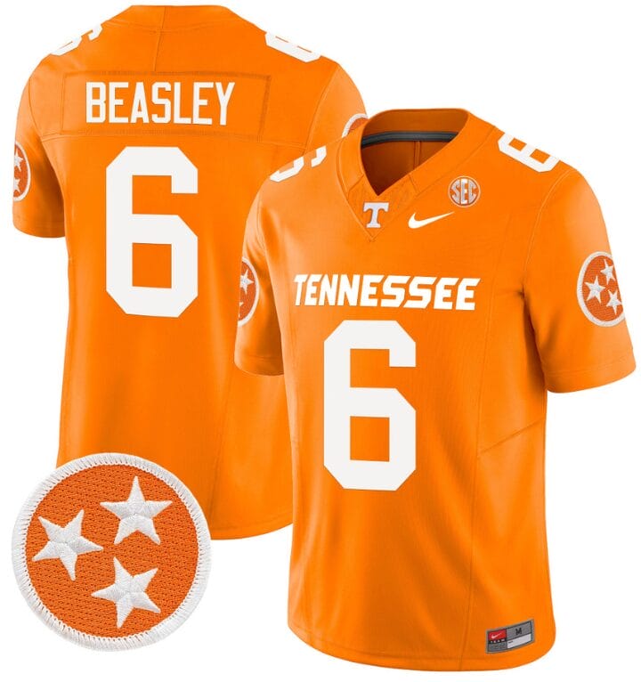 Aaron Beasley Jersey #6 Tennessee Volunteers Vapor Limited College Football Orange