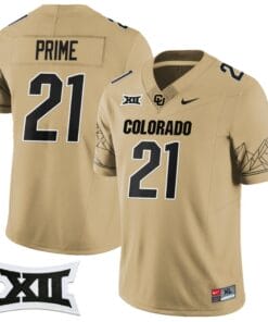 Coach Prime Jersey #21 Colorado Buffaloes 2024 Vapor Limited NCAA Football Gold