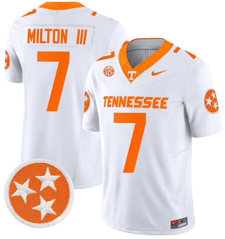 Joe Milton III Jersey #7 Tennessee Volunteers Vapor Limited College Football White