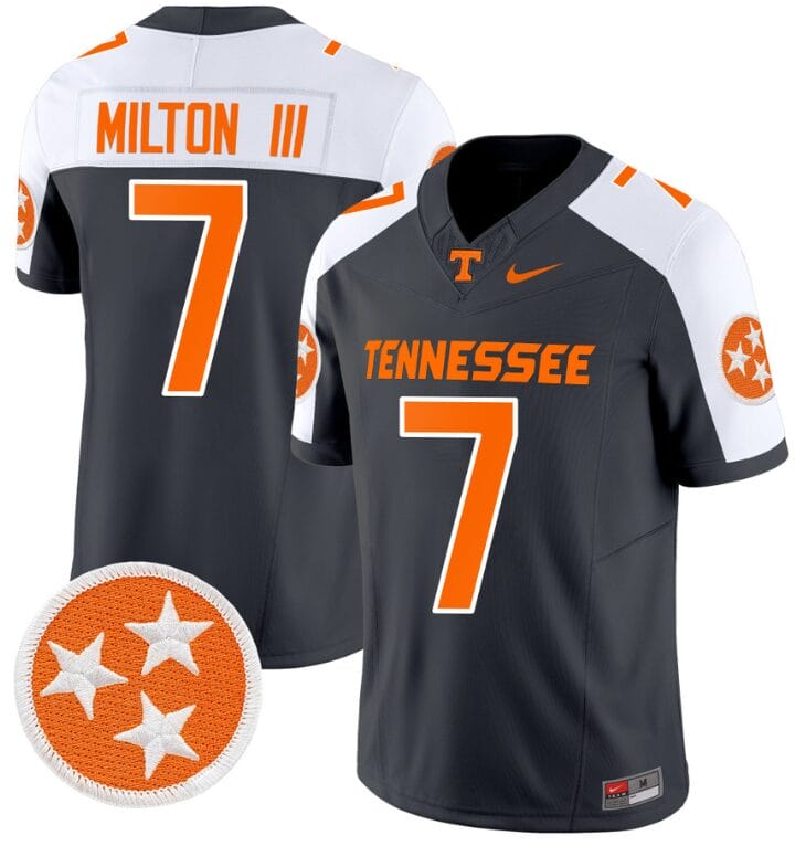 Joe Milton III Jersey #7 Tennessee Volunteers Vapor Limited College Football Grey Alternate