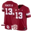 Reggie Powers III Jersey #13 Oklahoma Sooners Football Throwback Vapor Limited Stitched Crimson