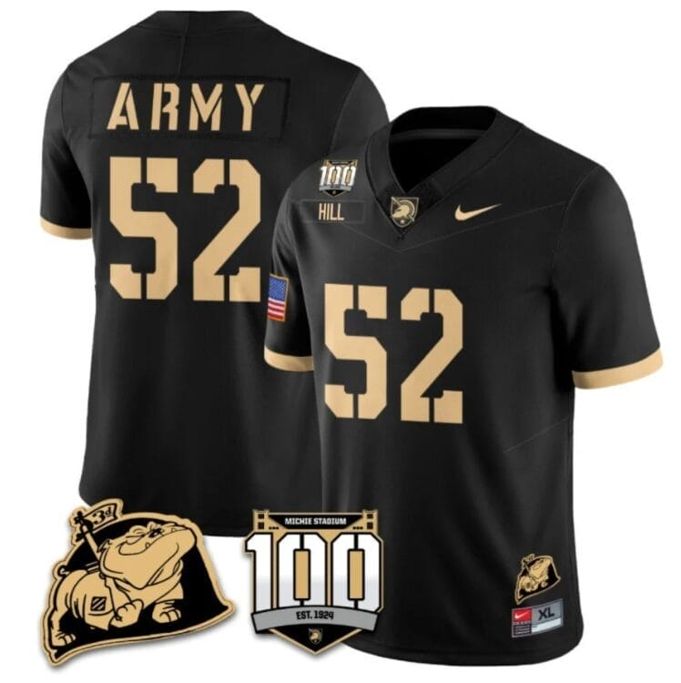 Austin Hill Jersey #52 Army Black Knights Vapor Limited College Football Stitched Black