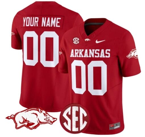 Custom Arkansas Razorbacks Jersey Name and Number Vapor Limited College ...