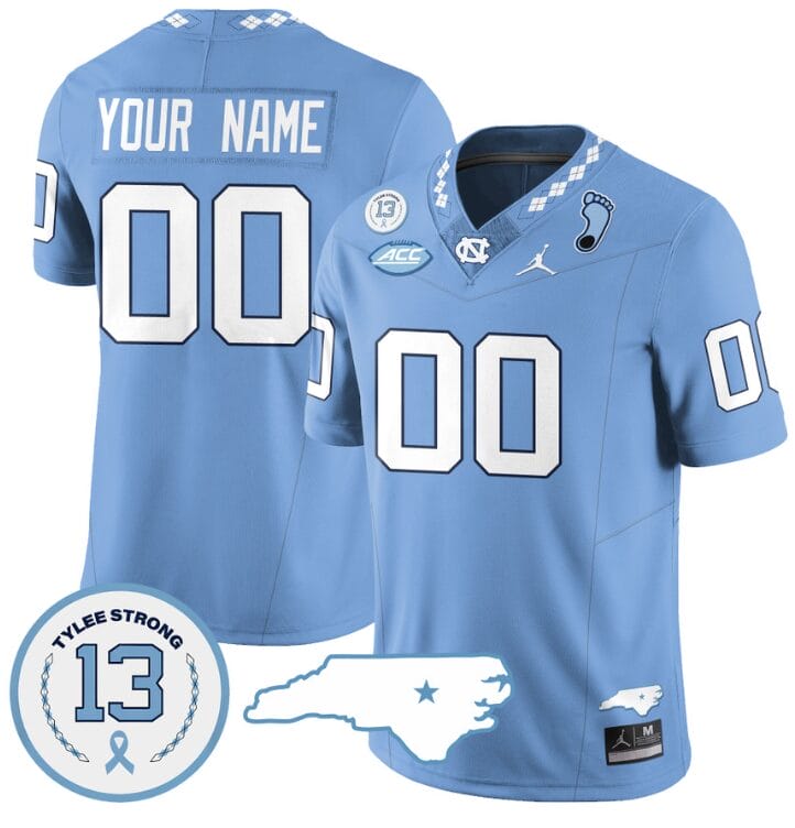 Custom North Carolina Jersey Name and Number Vapor College Football Stitched Blue