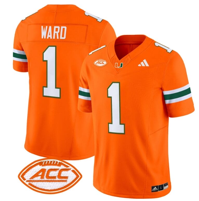 Cam Ward Jersey #1 Miami Hurricanes Vapor Football Stitched Orange
