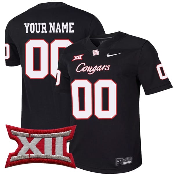 Custom Houston Cougars Jersey Name and Number College Football Black Game All Stitched