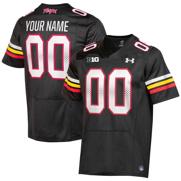 Custom Maryland Terrapins Jersey Name and Number College Football Black Alternate All Stitched