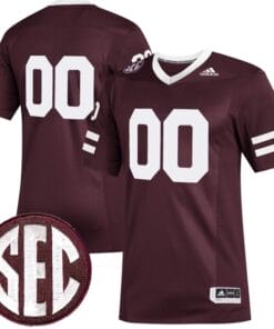 Custom Mississippi State Jersey Name and Number College Football Maroon Premier Strategy All Stitched