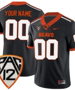 Custom Oregon State Beavers Jersey Name and Number College Football Black Home Game All Stitched