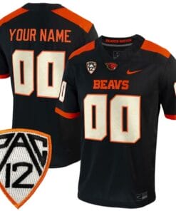 Custom Oregon State Beavers Jersey Name and Number College Football Black Home All Stitched
