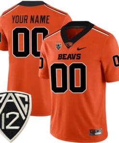 Custom Oregon State Beavers Jersey Name and Number College Football Orange Alternate Game All Stitched