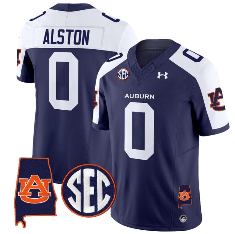Damari Alston Jersey #0 Auburn Tigers SEC Patch Vapor Limited College Football Stitched Navy Alternate