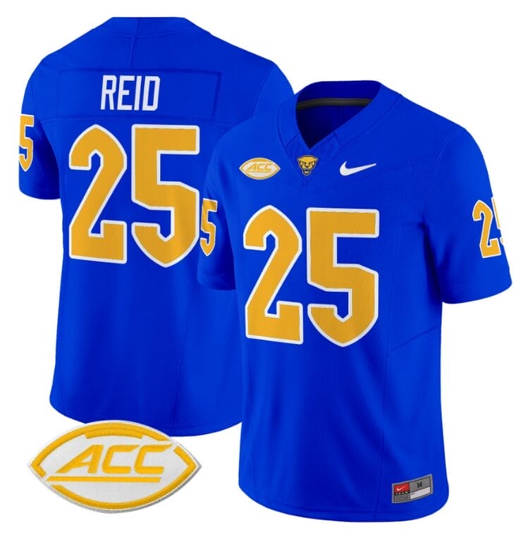 Desmond Reid Jersey #25 Pittsburgh Panthers Vapor Limited College Football Stitched Royal