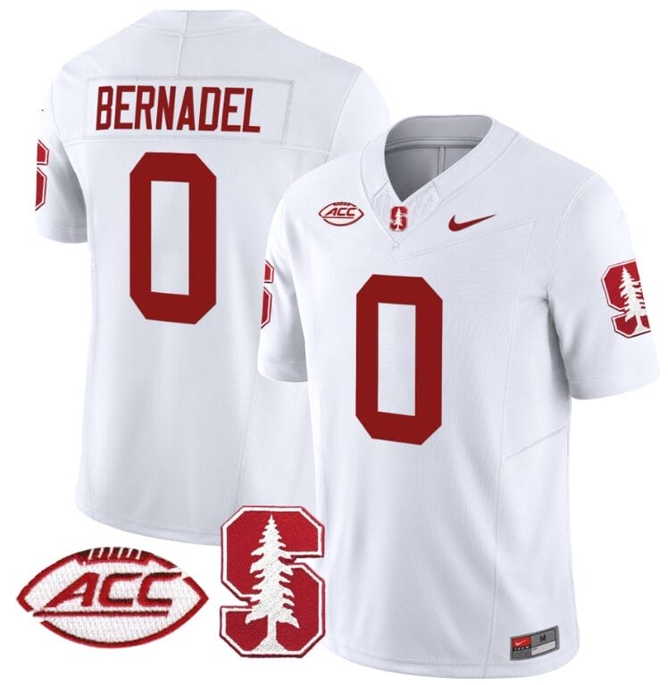 Gaethan Bernadel Jersey #0 Stanford Cardinal Vapor Limited College Football Stitched White