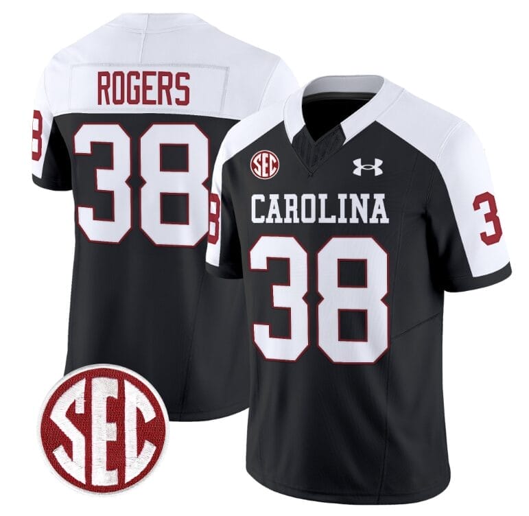 George Rogers Jersey #38 South Carolina Gamecocks Football 1980 Throwback Vapor Limited SEC Patch Black Alternate
