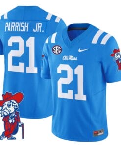 Henry Parrish Jr Jersey #21 Ole Miss Rebels Vapor Limited College Football Stitched Powder Blue