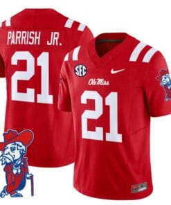 Henry Parrish Jr Jersey #21 Ole Miss Rebels Vapor Limited College Football Stitched Red