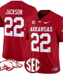 Ja'Quinden Jackson Jersey #22 Arkansas Razorbacks Vapor Limited College Football Stitched Cardinal
