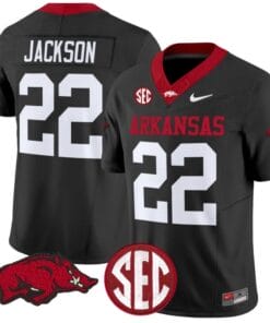 Ja'Quinden Jackson Jersey #22 Arkansas Razorbacks Vapor Limited College Football Stitched Black