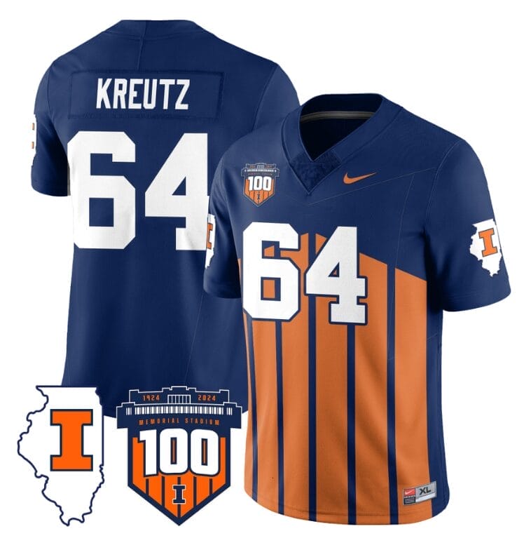 Josh Kreutz Jersey #64 Illinois Fighting Vapor Limited College Football Stitched Throwback