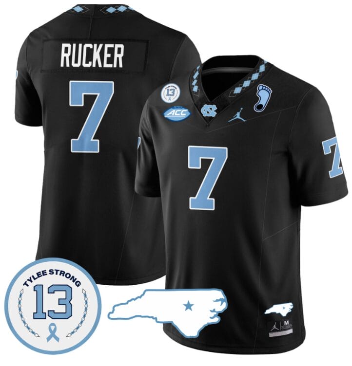 Kaimon Rucker Jersey #7 North Carolina Tar Heels Vapor College Football Stitched Black