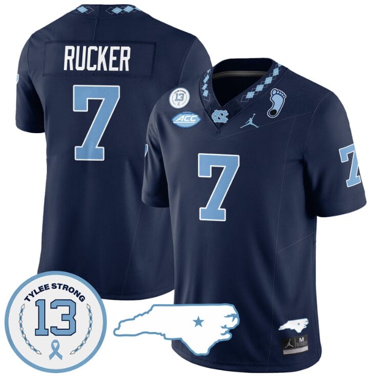 Kaimon Rucker Jersey #7 North Carolina Tar Heels Vapor College Football Stitched Navy