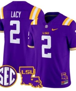 Kyren Lacy Jersey #2 LSU Tigers 2024 Louisiana Patch Vapor Limited College Football Stitched Purple