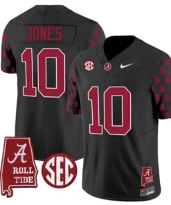 Mac Jones Jersey #10 Alabama Crimson Tide Vapor College Football Limited Stitched Black