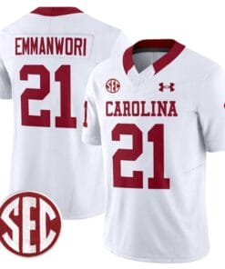 Nick Emmanwori Jersey #21 South Carolina Gamecocks Football 1980 Throwback Vapor Limited SEC Patch White
