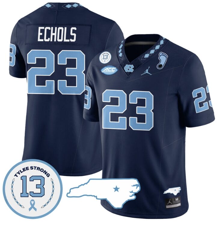 Power Echols Jersey #23 North Carolina Tar Heels Vapor College Football Stitched Navy