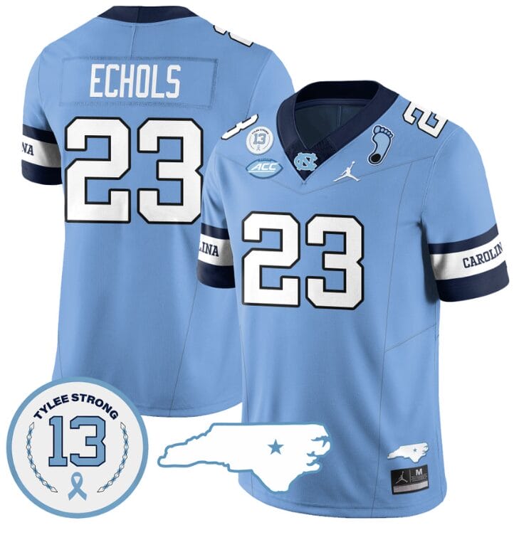 Power Echols Jersey #23 North Carolina Tar Heels Vapor College Football Stitched Alternate Blue