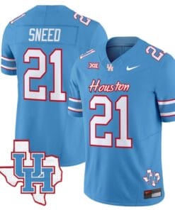 Stacy Sneed Jersey #21 Houston Cougars Oilers Inspired Vapor College Football Limited Stitched Blue