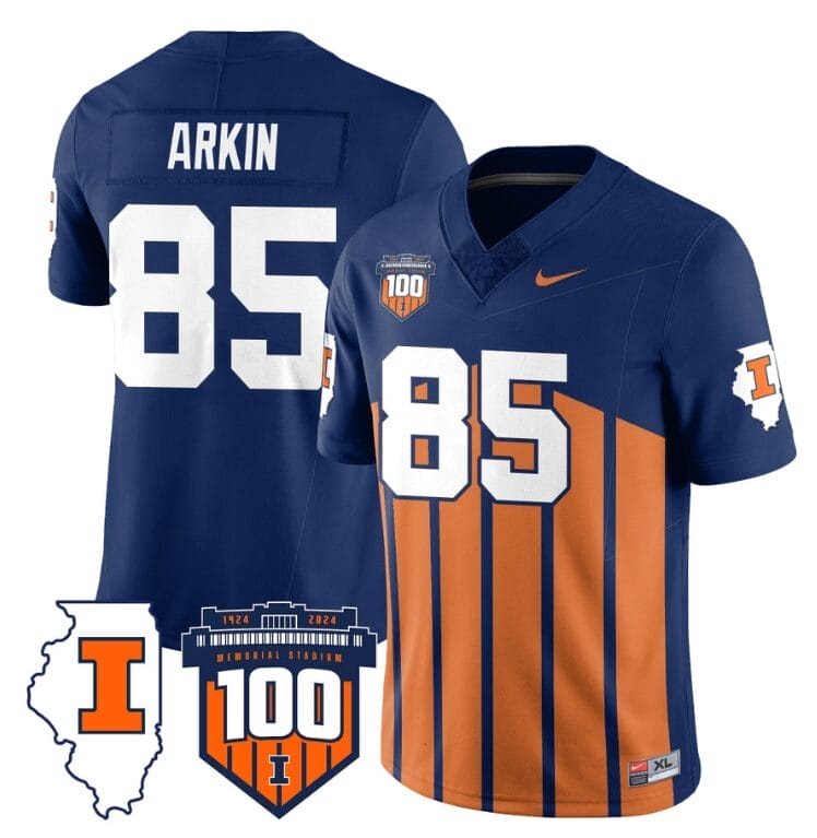 Tanner Arkin Jersey #85 Illinois Fighting Vapor Limited College Football Stitched Throwback