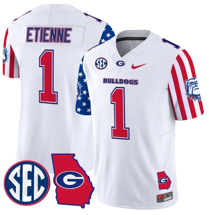 Trevor Etienne Jersey #1 Georgia Bulldogs American Style Vapor Limited Football Stitched White