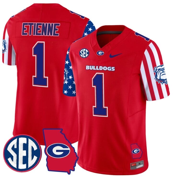 Trevor Etienne Jersey #1 Georgia Bulldogs American Style Vapor Limited Football Stitched Red