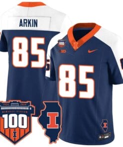 Tanner Arkin Jersey #85 Illinois Fighting Vapor Limited College Football Stitched Navy Alternate
