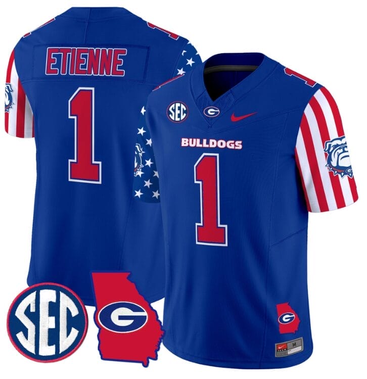 Trevor Etienne Jersey #1 Georgia Bulldogs American Style Vapor Limited Football Stitched Royal