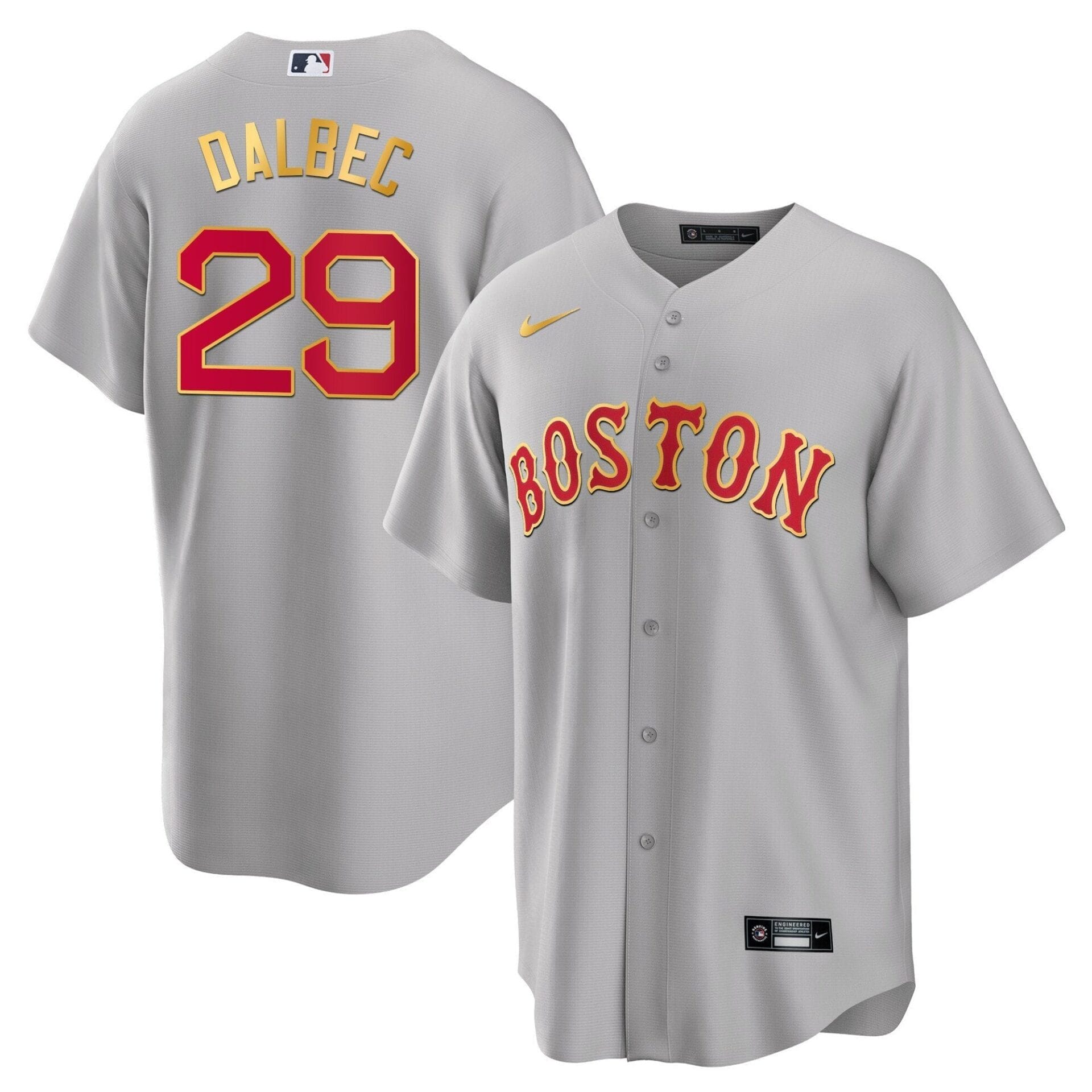 Boston Red Sox Gold Trim Jersey - All Stitched - Image 41